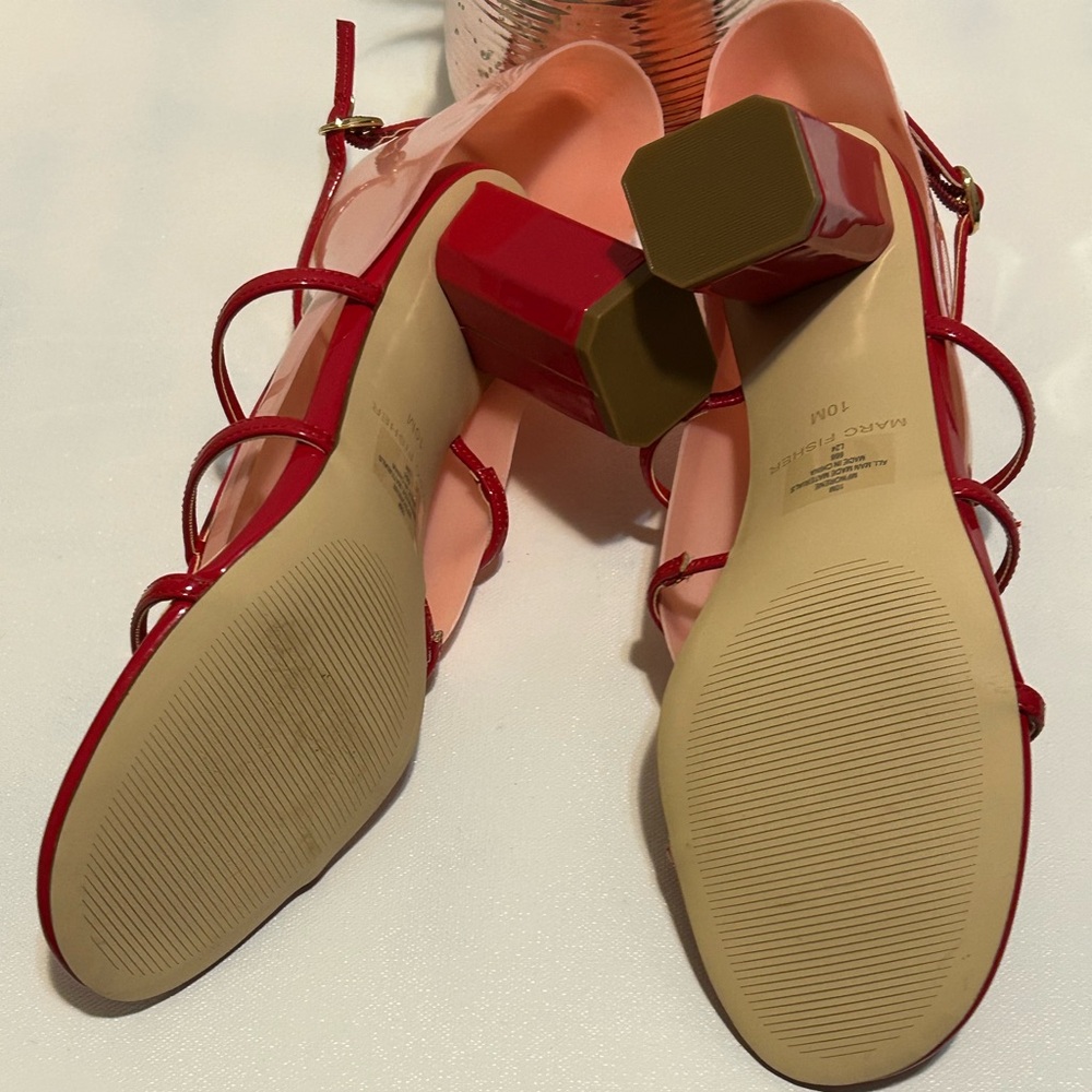 Marc Fisher Red Strappy Sandals - Picture 5 of 7